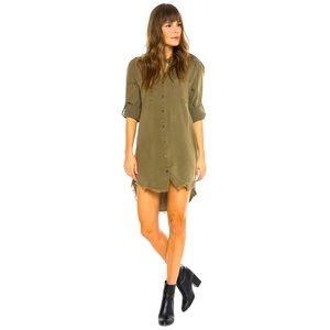 cloth & stone Olive Tunic Shirt Dress